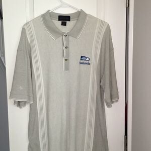 Vintage seattle seahawks deadstock Antigua polo golf shirt L/M Steve Largent era